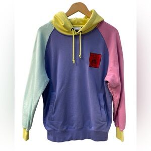 Teddy Fresh Color-block Heavyweight 100% Cotton Hoodie Size Small EUC